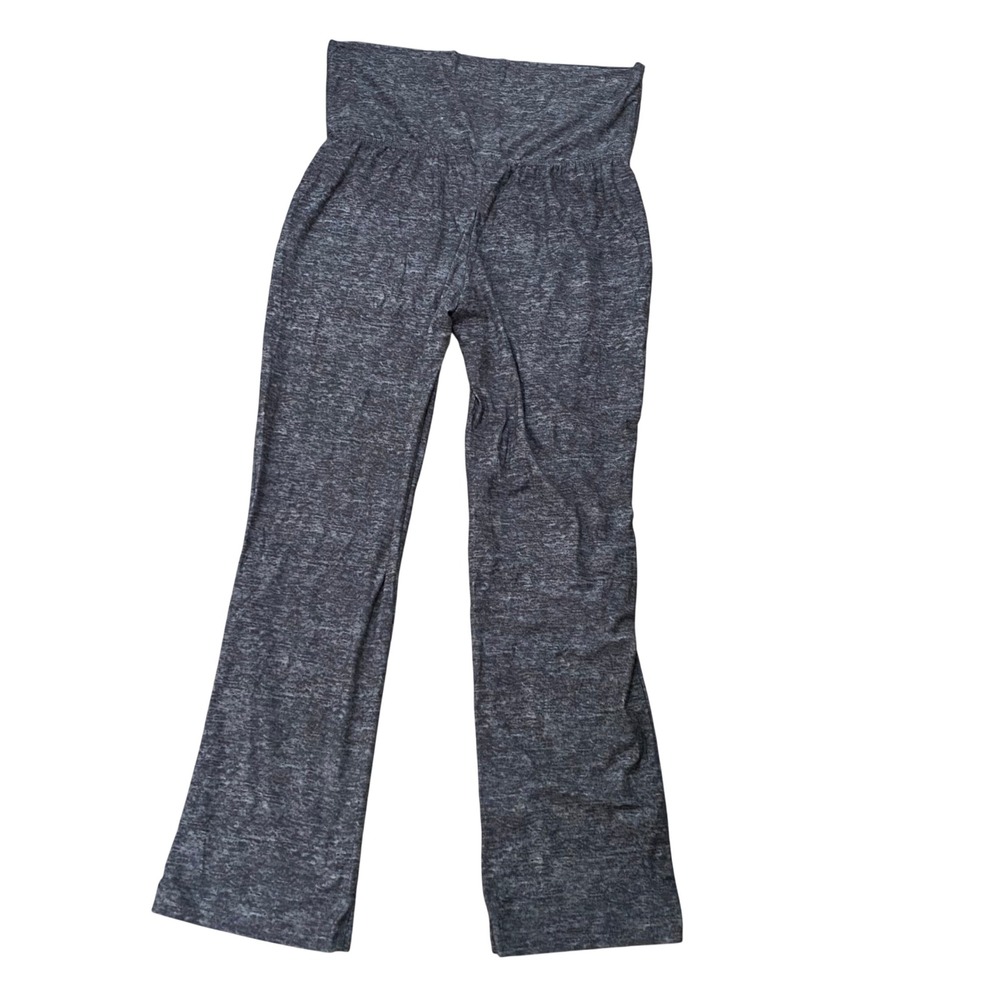 Bobbie Brooks Yoga Pants Women XL Gray Heathered Fold Over Waist Athleisure